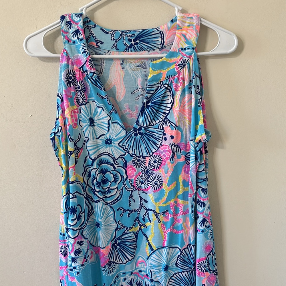 Lilly Pulitzer Ross Dress Bali Blue Once Upon a Tide Size Medium - Picture 3 of 10